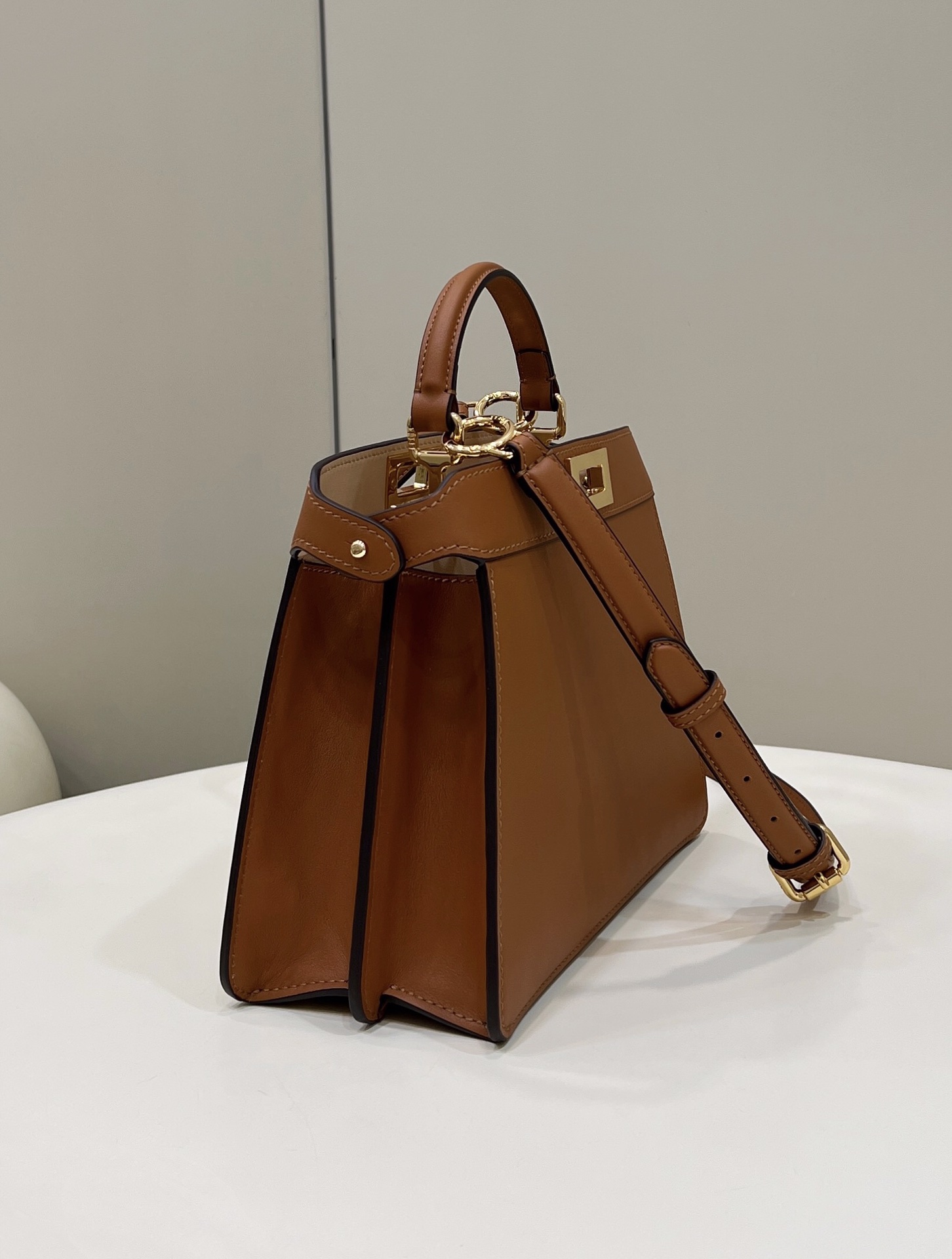 Fendi Peekaboo ISeeU Small Brown Calf Leather Bag